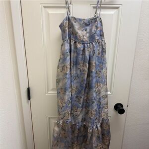 Wild Fable Blue and Cream Floral Kids Dress
